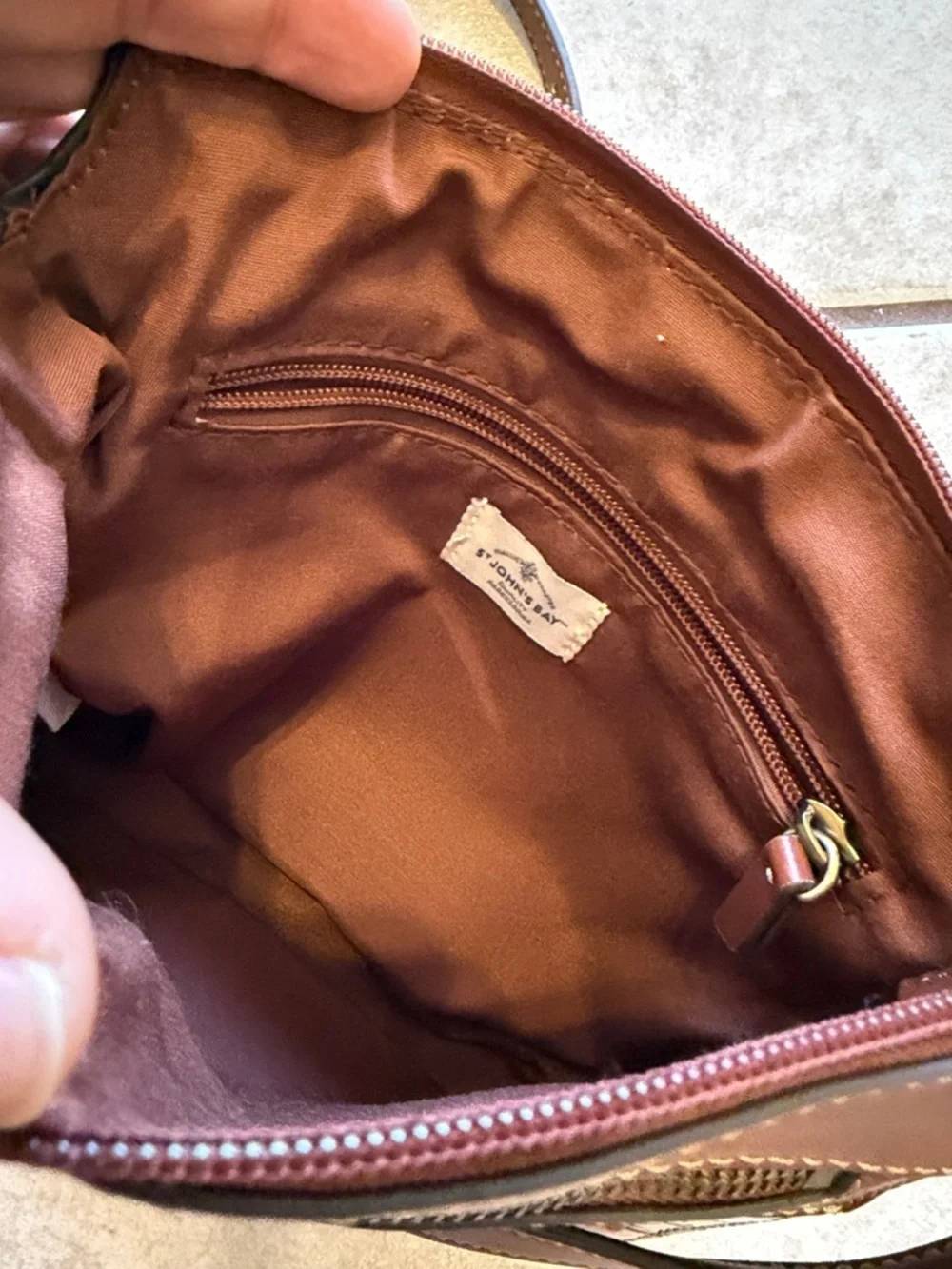 St. John's Bay Cognac Croc-Embossed Crossbody Bag
